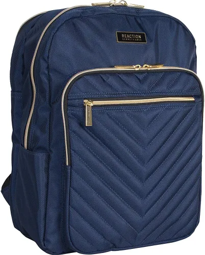 Vista 9 de Kenneth Cole REACTION - Mochila Chelsea Chevron para mujer, para laptop y tablet de 15 pulgadas, Negro, Tamaño único