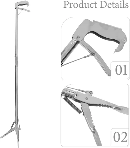 Vista 3 de CLISPEED Stainless Steel Helping Grabber Reacher Tool 46.5 Inch Foldable Pickup Stick for Elderly Bedridden Patients and Mobility Assistance