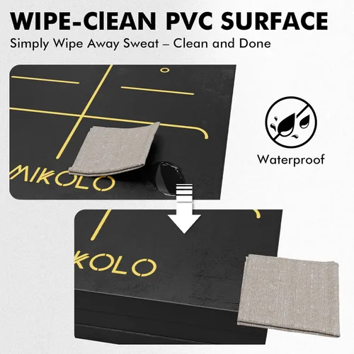 Vista 5 de Mikolo Alfombrilla de ejercicio de triple pliegue, 2 pulgadas de grosor con asas de transporte, 6 x 2 pies, antidesgarros, portátil, de alta