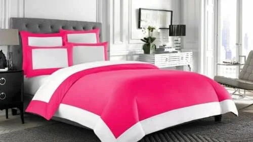 Vista 8 de Designer Border - Edredón reversible de gran tamaño Queen (98 x 98 pulgadas), color blanco y azul marino, 100% algodón egipcio alternativo con 2