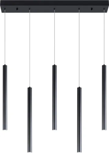 Lámpara colgante, 5-Light Cluster, Moderno, Techo, Isla de cocina, Negro, LED regulable, 1500 lúmenes, 6000K