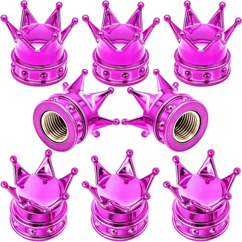 Vista 21 de 4 tapas de vástago de válvula de neumático con calavera, tapas universales de válvula de neumático de aleación de aluminio con anillo de goma O