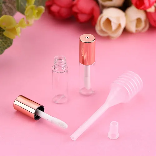 Vista 6 de Pangda 25 unidades de 0.0 fl oz de tubos vacíos de brillo de labios contenedores transparentes mini botellas de bálsamo labial recargables