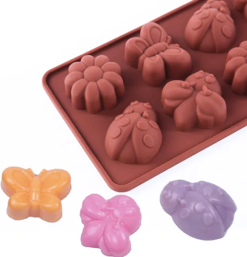 Vista 5 de Moldes de silicona antiadherentes para chocolate, moldes de jabón, kit de fabricación de moldes de silicona para hornear, juego de 3 temas de bosque