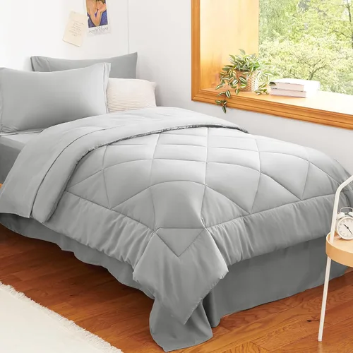 Vista 229 de CozyLux Juego de edredón de tamaño Queen, rojo burdeos, toda la ropa de cama en una sola bolsa, 7 piezas: edredón, fundas de almohada y de almohada