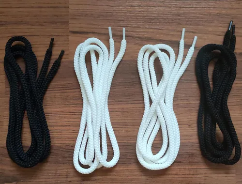Vista 2 de 4 Pieces Black/White Round Hoodie Drawstrings Cord Replacement 6mm X 53 Inch Draw String for Sweatpants, Sweatshirt, Jacket, Coats, Shorts, Pants