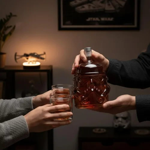 Vista 6 de Juego de decantador creativo de Stormtrooper para whisky con botella y 2 copas de vino 150ml para licor, bourbon, whisky escocés, vodka, regalo