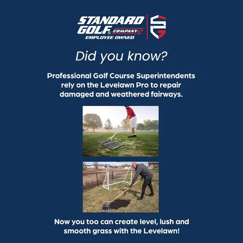 Vista 6 de Standard Golf Levelawn Tool - Rastrillo de nivelación de césped de 18 pulgadas con mango de 48 pulgadas Nivela campos de golf, césped y jardines