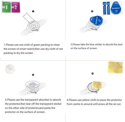 Vista 8 de protector de pantalla de reloj inteligente para 1.32 pulgadas Andfz reloj inteligente protector de pantalla vidrio templado