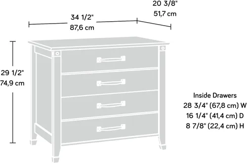 Vista 8 de Sauder Carson Forge - Archivo lateral acabado de roble café y escritorio para computadora Carson Forge acabado de roble café