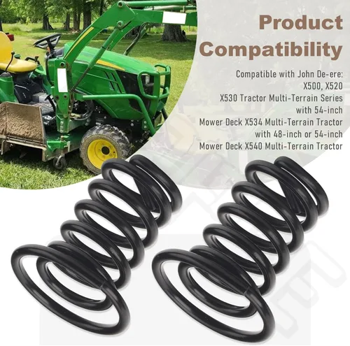 Vista 6 de Paquete de 2 resortes de suspensión para asiento de tractor de césped M154605 compatible con tractor John De-ere para césped y jardín, compatible