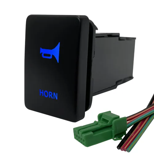 Vista 12 de Interruptor de botón de cámara inversa LED azul para Toyota Sequoia FJ Cruiser Prado Landcruiser RVA4 Highlander 3Amp 12V iluminado ON-Off SPST