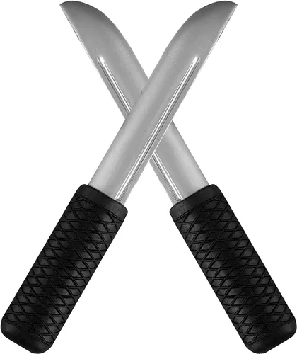 Vista 5 de Cuchillo de goma falso, paquete de 2 – Arma profesional de entrenamiento de artes marciales de autodefensa MMA