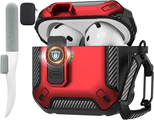 Vista 13 de Maxjoy Funda para AirPods Pro de 2ª/1ª generación con cerradura, funda protectora para AirPods Pro 2 con llavero compatible con Apple AirPod Pro2