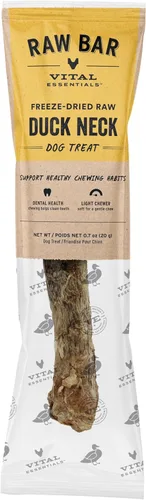 Vista 17 de Vital Essentials Golosina para Perros de Cabeza de Pato Cruda Liofilizada y Masticable Natural de Larga Duración, Paquete de 1 Golosina