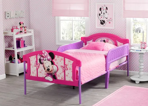 Vista 2 de Delta Children Cama Individual de Plástico con Piecera 3D, Disney Minnie Mouse