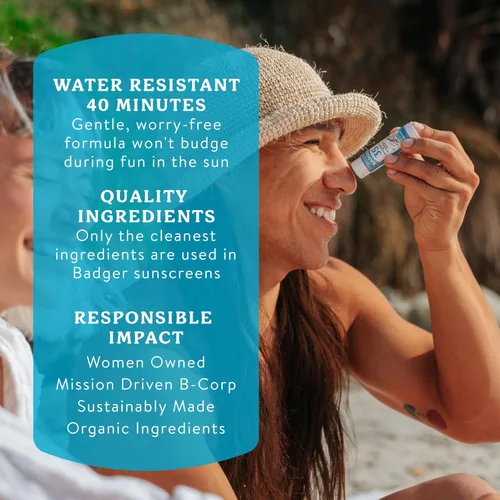 Vista 6 de Badger Protector solar mineral SPF 35, 97% orgánico sin perfume de óxido de zinc, protector solar de viaje, tamaño de viaje seguro para arrecifes
