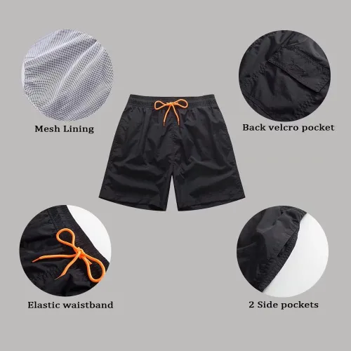 Vista 4 de FREDRM Traje de baño para hombre de secado rápido con forro de malla por encima de la rodilla