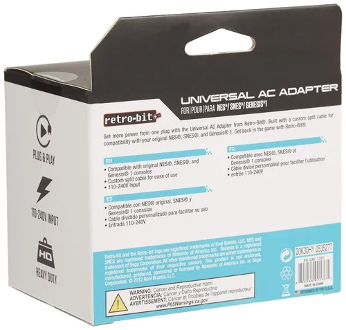 Vista 3 de Retro Bit 3 in 1 AC Adapter NESSNESGENESIS
