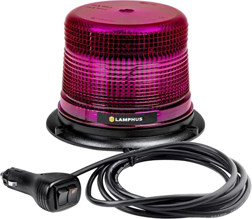 Vista 11 de Mini-Aura 4" 12V - 24V 4W Luz de baliza LED ÁMBAR de advertencia estroboscópica [Clase SAE 3] Montaje magnético o permanente Cúpula baja redonda