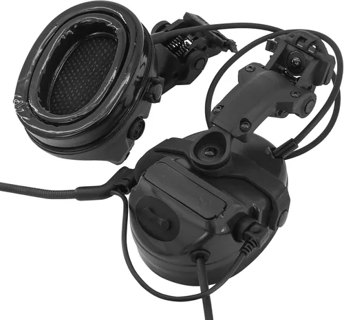 Vista 4 de HEARFALCOM Auriculares tácticos COMAT III Casco táctico Adaptador de riel ARC versión no militar Enfriamiento de ruido Auriculares de disparo con V2