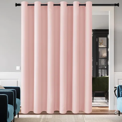 Vista 119 de DWCN Cortina divisora de habitación para total privacidad con bloqueo de luz - Cortinas térmicas para puerta de patio, sala de estar, división