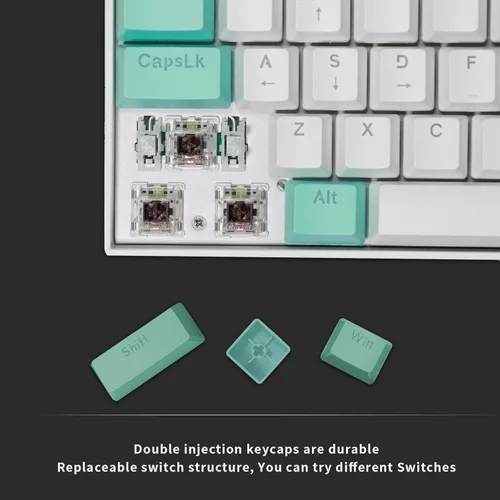 Vista 3 de Teclado mecánico de 89 teclas retroiluminación LED sin llave con teclado Nampad para juegos, teclado de computadora con cable USB con TKL Tenkeyless