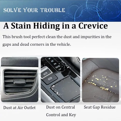 Vista 4 de Cepillo de doble cabezal para limpieza de automóvil, 1 paquete, cepillos de automóvil para detallar el interior, cepillos para detalles