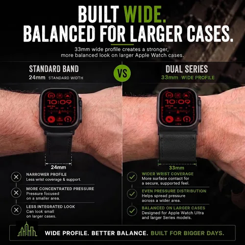 Vista 3 de Tefeca Dual Series Band Compatible con Apple Watch Ultra 2/Ultra 49mm, Series 10 46mm, Series 9/8/7 45mm, SE2/SE/6/5/4 44mm