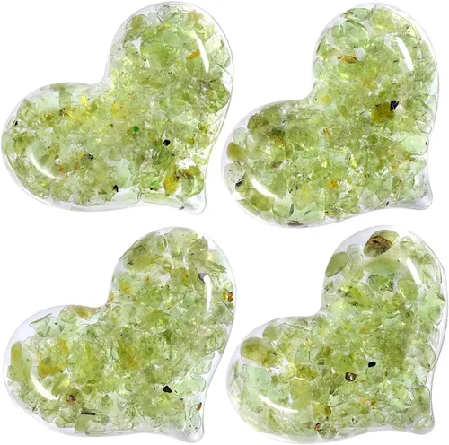 Vista 9 de Rockcloud Piedras de bolsillo de cristal con forma de corazón, de resina, para curación de corazón, chips de piedra de cristal para equilibrio