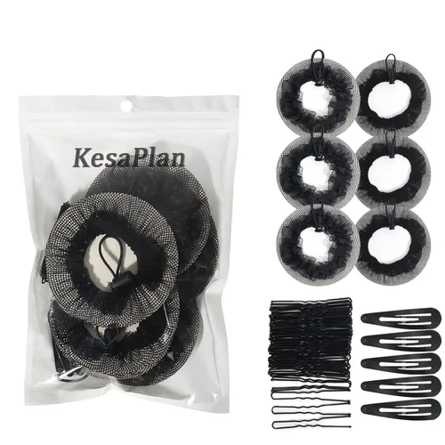 Vista 7 de KESAPLAN Juego de 6 redes para el cabello, reutilizables, de malla elástica, para bailarina, bailarina, empleado bancario, enfermera, fijación