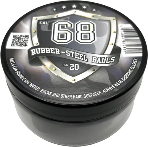 Vista 3 de 20 bolas de acero de goma de mezcla dura de alta calidad, bolas de paintballs para entrenamiento de tiro, pistolas de defensa personal y de defensa