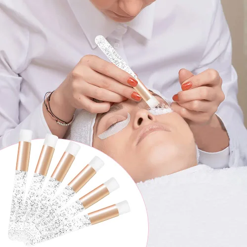 Vista 3 de MyAoKuE-UP Crystal Lash - Brochas de champú para pestañas, cepillo de limpieza suave para extensiones de pestañas, cepillo de limpieza profunda