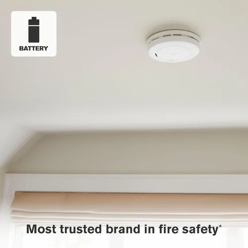Vista 4 de First Alert Alarma Combinada de Humo y Monóxido de Carbono, Detector Operado por Batería con Diseño de Perfil Delgado, SMCO200, Paquete de 1
