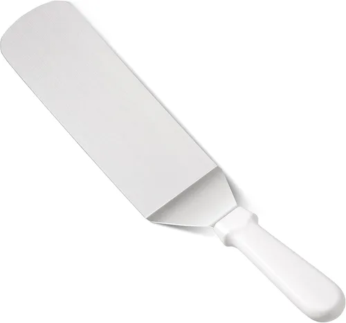 Vista 3 de New Star Foodservice 36213 Espátula/volteadera para parrilla con mango de plástico flexible, 36,8 cm, blanca