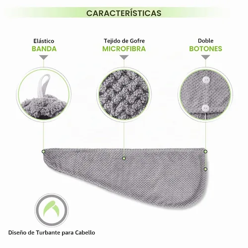 Vista 4 de SimpleField Paquete de 2 toallas de microfibra para el cabello para mujer, antiencrespamiento, de secado rápido, turbante para todo tipo de cabello