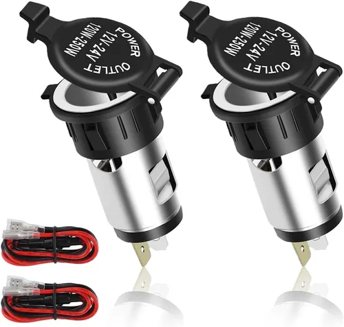 Vista 8 de Enchufe para encendedor de cigarrillos de automóvil, enchufe de encendedor de cigarrillos de 12 V con cubierta impermeable y cable de extensión