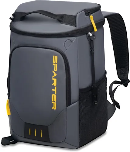 Vista 15 de SPARTER - Mochila enfriadora aislada a prueba de fugas para 33/49 latas, bolsa térmica con 2 compartimentos aislados, mochila de playa, viaje
