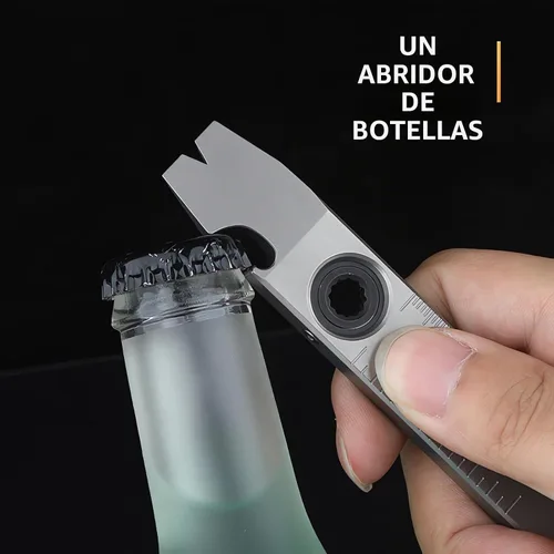 Vista 6 de Barra de palanca de titanio, herramienta multiusos, herramienta EDC, herramienta de palanca versátil, abridor de botellas, llave, destornillador