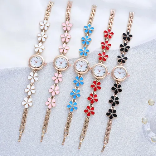 Vista 6 de ADSBIAOYE Reloj de pulsera para mujer, artículo de moda, impermeable, reloj en forma de flor de cuarzo