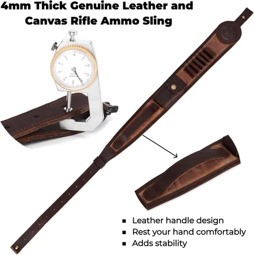 Vista 6 de TOURBON Eslinga para arma/Correa para rifle con portacartuchos para .30-06 .30-30 .45-70 .233