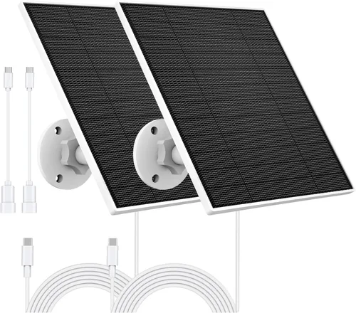 Vista 8 de Panel solar para cámara Eufy al aire libre, cargador de panel solar de cámara de 5 W compatible con Eufycam, fuente de alimentación continua, panel