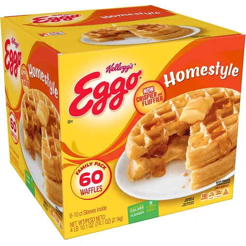 Evaxo Eggo Homestyle Waffles, Frozen (60 gofres)