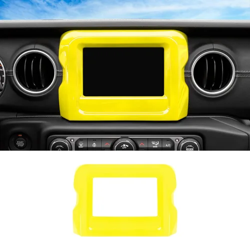 Vista 8 de CheroCar Marco de panel de pantalla GPS de navegación, accesorios interiores compatibles con Jeep Wrangler JL JLU y Gladiator JT 2018-2022, azul..