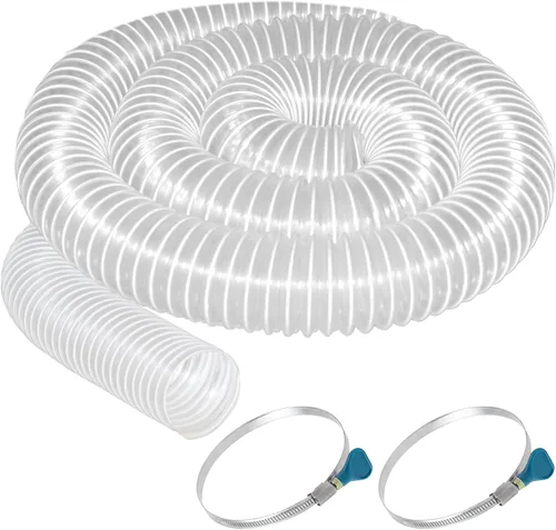 Vista 14 de Qucship Manguera de Recolección de Polvo de PVC Resistente de 2-1/2 pulgadas x 10 pies, Resistente a Pinchazos, Manguera Flexible de Humos de PVC