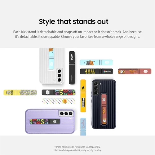 Vista 6 de Samsung Electronics - Funda protectora para Galaxy S22+, funda protectora para teléfono, 2 soportes desmontables, 2 ángulos de visión, versión