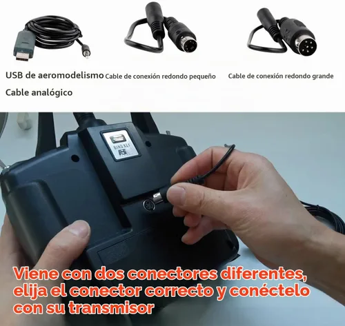 Vista 5 de Cable Adaptador USB RCmall, simulador de vuelo con 2.4 G para FMS Flysky SM100