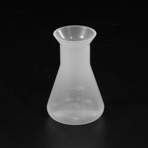 Vista 3 de PATIKIL Erlenmeyer Frasco de plástico de 1.7 fl oz, 1 paquete de frasco cónico de boca ancha para laboratorio, transparente