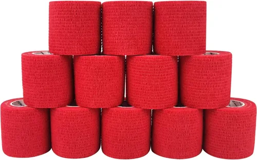 Vista 13 de Vendaje cohesivo autoadherente de 2 x 5 yardas, vendajes de primeros auxilios elásticos deportivos atléticos, cinta veterinaria para esguince