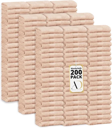 Vista 21 de Ample Decor Paquete de 10 paños de lavado con certificación Oeko Tex de 21.16 oz/m², 100% algodón, suaves, absorbentes, duraderos y lavables a